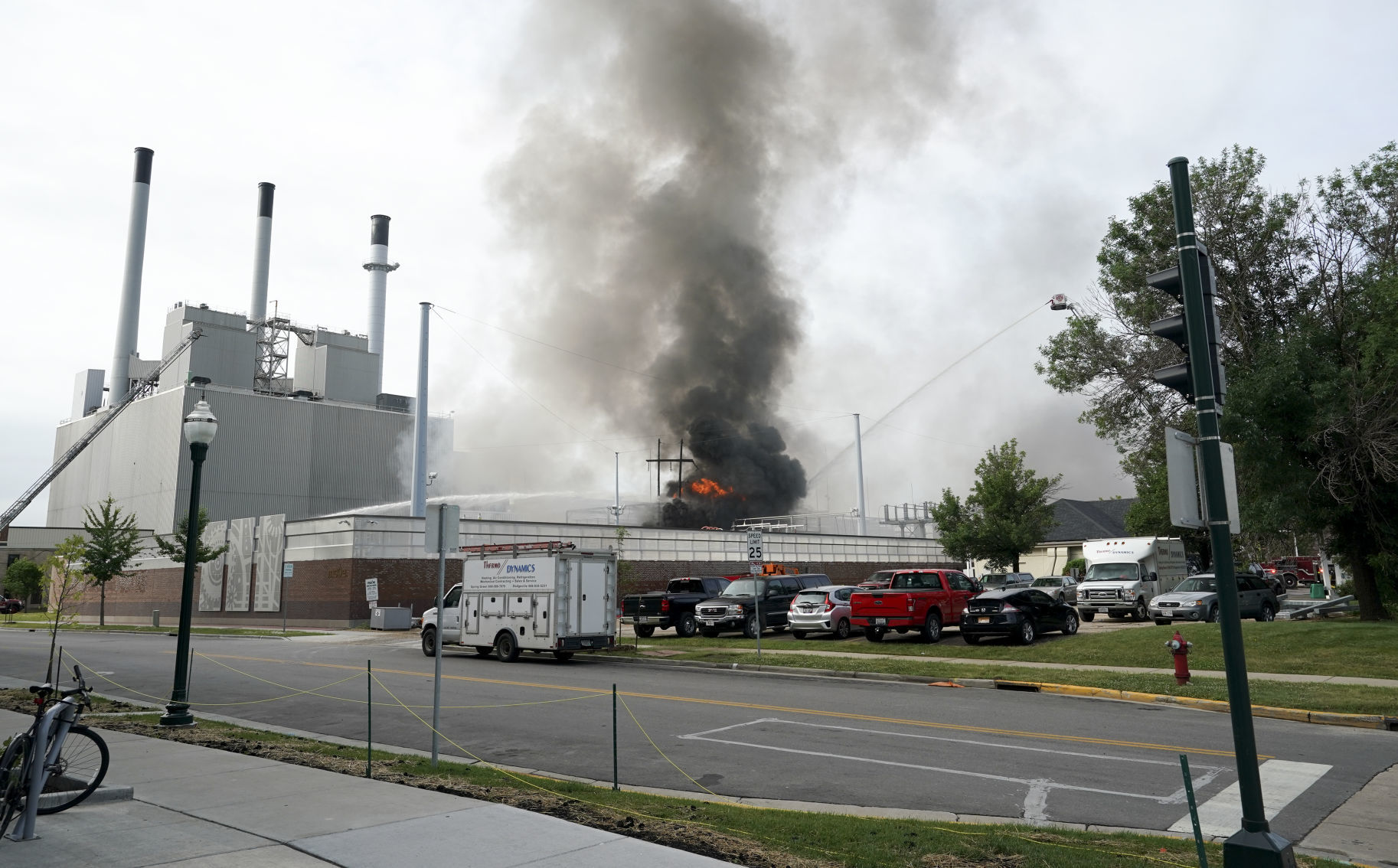 Substation explosion and fire